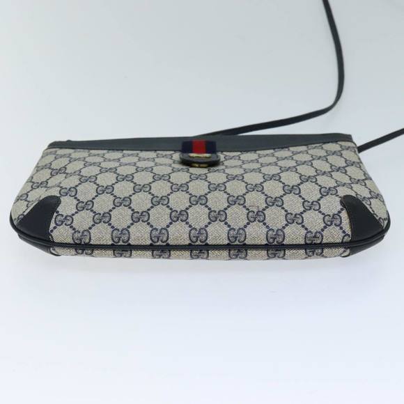 GUCCI GG Plus Supreme Sherry Line Shoulder Bag Navy Red 904 02 026 Auth ep4106 - Picture 5 of 16